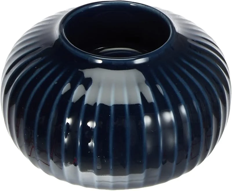 Besuche den HAK Kähler-Store Kähler Teelichthalter runden Ø10 cm Hammershøi dänisches Design Handarbeit, blau — Advent und Tisch