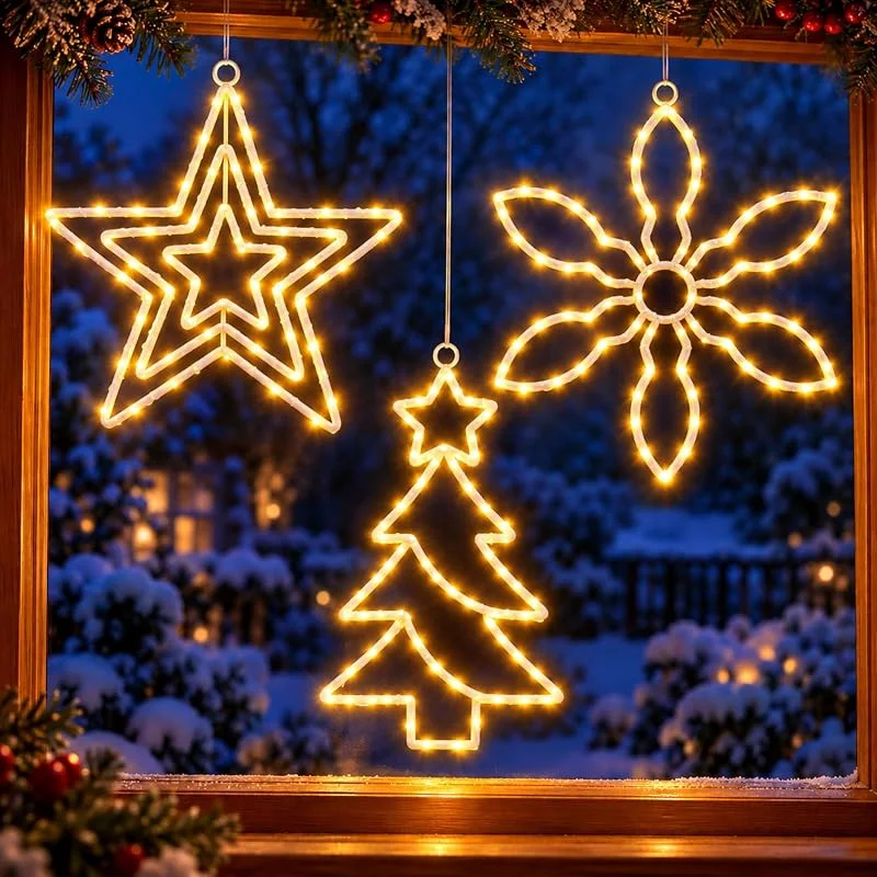 Besuche den yowin-Store yowin Weihnachtsstern Beleuchtet 3 Stück LED Weihnachtsbeleuchtung Außen — Weihnachtsdeko