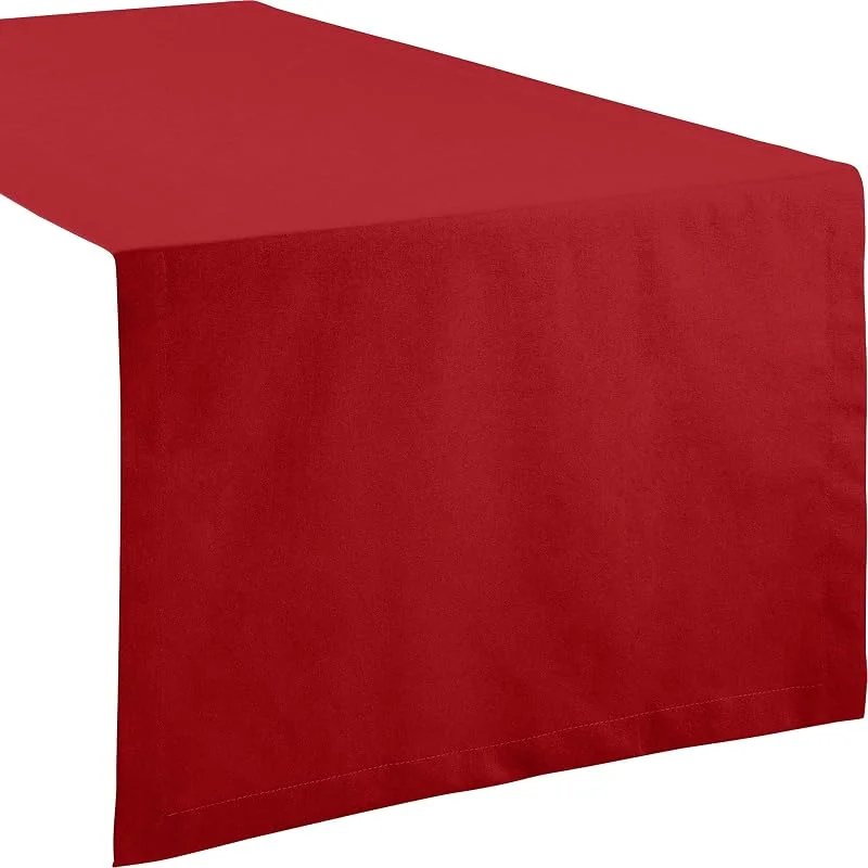 Besuche den REDBEST-Store REDBEST Tischdecke, Tischläufer Uni Seattle, 100% Baumwolle rot Größe 50x150 cm - Robustes, glattes Gewebe, mit hochwertigem Kuvertsaum — Küche & Haushalt