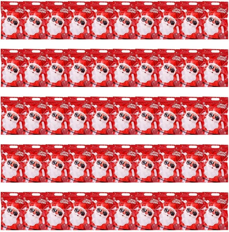 Marke: Generisch Weihnachtsgeschenktüte 50 Stück wiederverschließbare mit — Geschenkverpackung