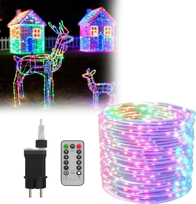 Besuche den UISEBRT-Store UISEBRT LED Lichterschlauch mit Fernbedienung, 10M Bunt 100 LEDS, IP44 — Weihnachtsbeleuchtung