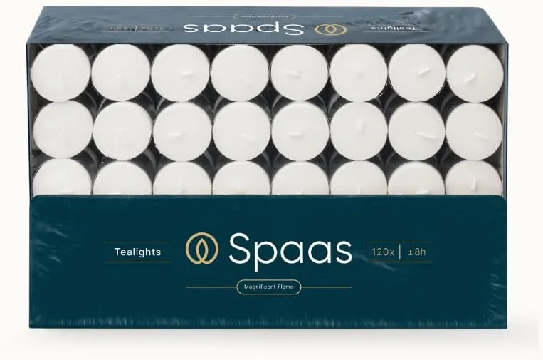 Besuche den Spaas-Store SPAAS Teelichter 120er-Pack, ± 8 Stunden - weiß — Kerzenlicht Abendessen
