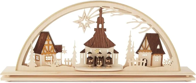 Besuche den Rudolphs Schatzkiste-Store Rudolphs Schatzkiste Schwibbogen Seiffener Kirche elektrisch beleuchtet LED BxHxT 55x23x6, 5cm NEU Gotteshaus Dom Kapelle Lichterbogen Leuchterbogen — Weihnachtsdeko
