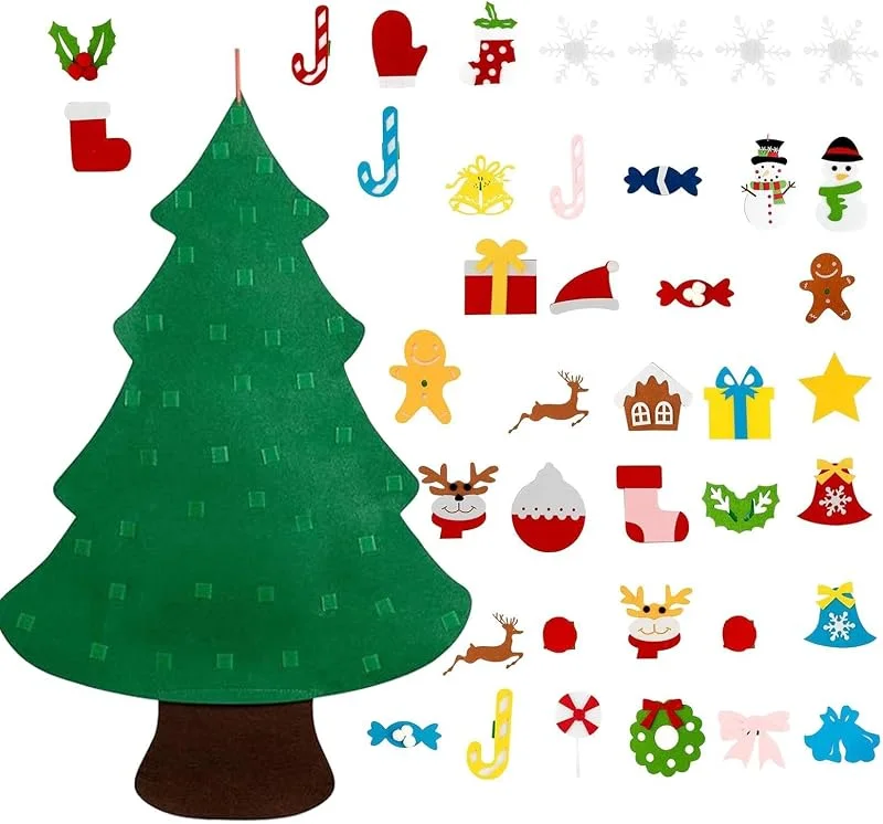 Marke: Generisch Filz-Weihnachtsbaumschmuck-Set, 90 cm, LED-Weihnachtsdekoration