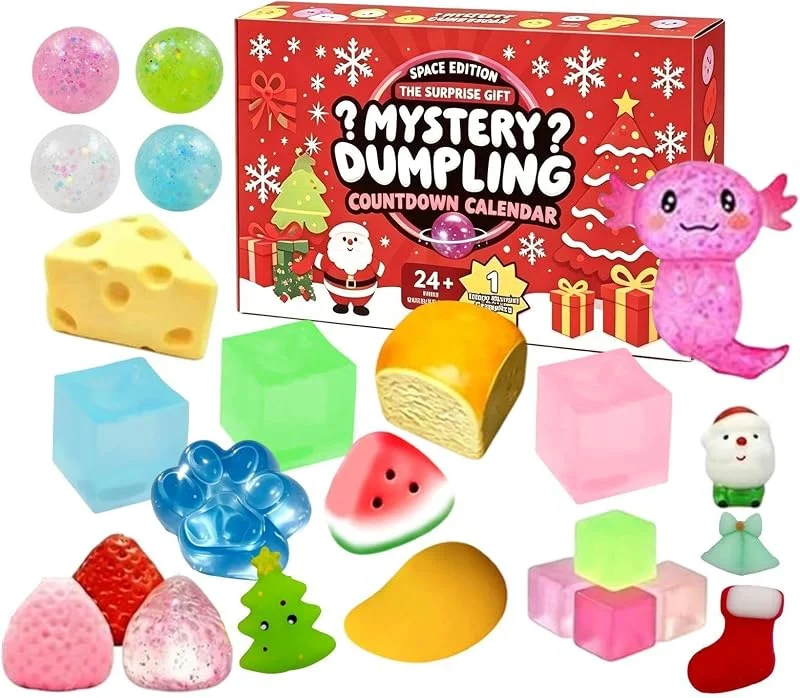 Marke: Generisch Weihnachts Adventskalender Squeeze Fidget 2026, Süße Weiche Quetschbälle — Advent und Tisch