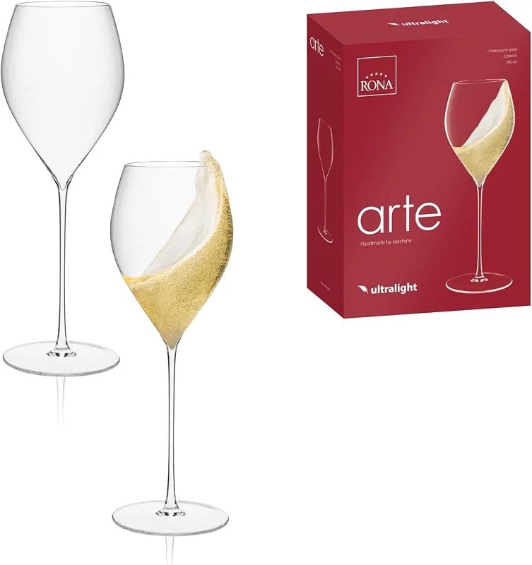 Besuche den RONA-Store RONA ARTE ultraleichte Champagnergläser aus bleifreiem Kristallglas, 290 ml — Wein und Festtafel