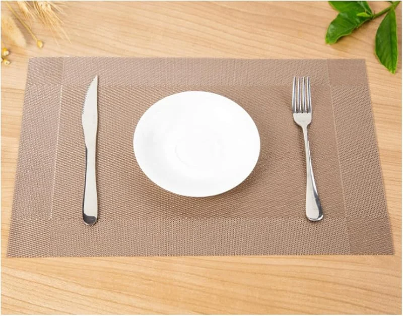 Besuche den Epinki-Store Epinki Weihnachten Tischsets Quadratisch, 2er Set 45x30CM Platzsets Abwaschbar Für Weihnachten Rechteckig Gitter Anti-Rutsch aus PVC, Tischuntersetzer Esstisch Braun für küche Speisetisch Hotel — Küche & Haushalt