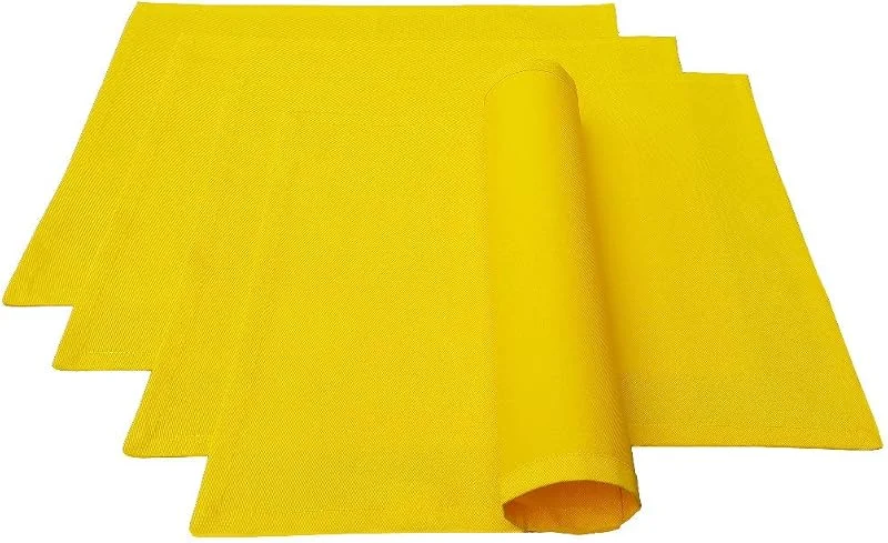 Besuche den Lemos Home-Store Lemos Home Platzset Tischset Platzdeckchen 4 Stück ca. 46 x 36 cm aus Baumwolle Viele Farben (Gelb) — Küche & Haushalt