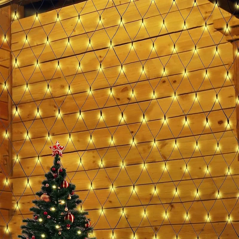 Besuche den SALCAR-Store SALCAR Lichternetz Außen 3x2m 204 LEDs Warmweiß Deko, IP44 Wasserdicht — Weihnachtsbeleuchtung