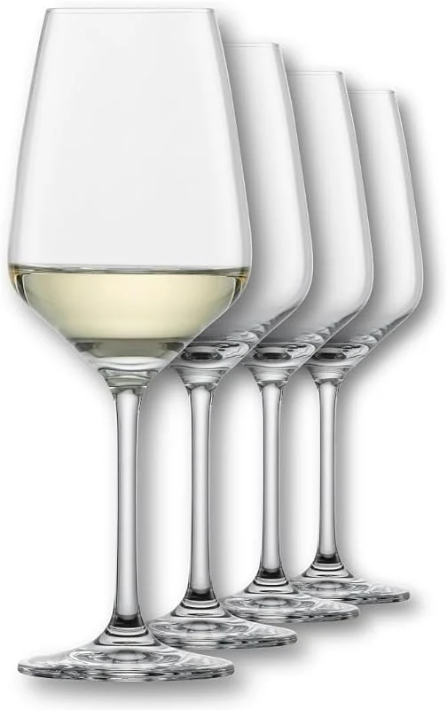 SCHOTT ZWIESEL Weißweinglas Tulip (4er-Set), zeitlose Weingläser für Weißwein, spülmaschinenfeste Tritan-Kristallgläser, Made in Germany (Art.-Nr. 123609), Klar, Kristall — Wein und Festtafel