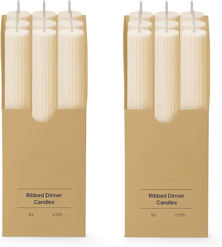 Besuche den MichaelNoll-Store Stabkerze Kerze 2 x 9er-Set (18 Stabkerzen) - Brenndauer: 10 Std., rußfrei - für Kerzenständer, Kerzenhalter - Kerze, Adventskranz, Advent, Weihnachten, Deko, Gastro, Hochzeit (Ivory) — Kerzenlicht Abendessen