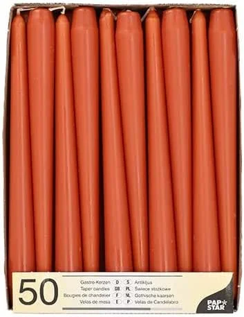 Besuche den PAPSTAR-Store Papstar Leuchterkerzen Ø 2, 2 cm, 25 cm rost 89145 Spitzkerzen Stabkerzen Halterkerzen, 50 Stück — Kerzenlicht Abendessen