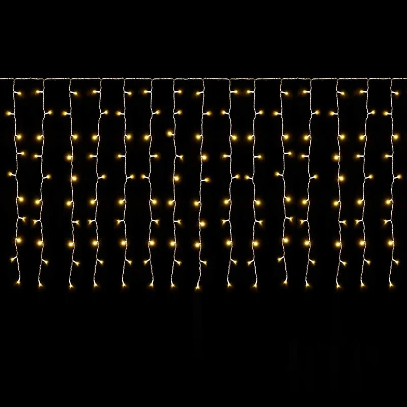 Besuche den SALCAR-Store SALCAR 6×1m 300 LED Eisregen Lichterkette Außen Lichtervorhang, Warmweiß — Weihnachtsbeleuchtung