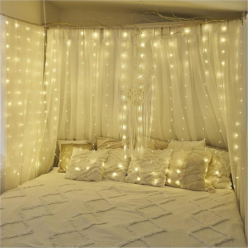 Besuche den EMOS-Store EMOS LED-Lichtervorhang, 240 LEDs Drop Lichterkette, 1, 7m lange Weihnachtslichterkette + 3m Zuleitung inkl. Netzteil, 8 Lichtmodi, für Partys, Weihnachten, warmweiß, IP44 für Innen und Außen — Weihnachtsbeleuchtung