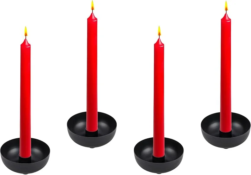 Besuche den Spetebo-Store Spetebo Metall Kerzenschale schwarz 4er Set - Ø 9 cm — Kerzenlicht Abendessen
