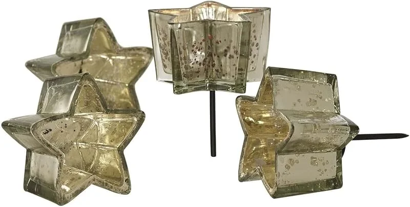 Besuche den Loberon-Store LOBERON Steckwindlicht 4er Set Bernice, silber — Advent und Tisch
