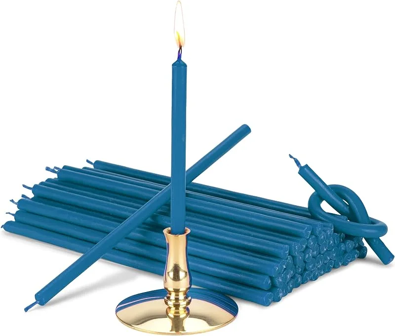 Besuche den NKlaus-Store NKlaus Set Kerzenhalter mit 50 hellblauen Stabkerzen, 16cm — Kerzenlicht Abendessen