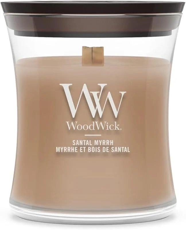 Besuche den WoodWick-Store WoodWick Duftkerze, Mini Sanduhr-Kerze, Santal Myrrh, Perfekte Geschenke für Frauen — Kerzenlicht Abendessen