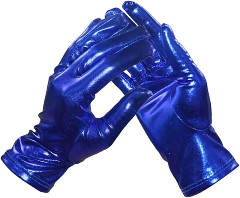 Marke: Generisch Generisch Kurze Handschuhe Für Damen, Metallic Glitzer Handschuhe Shine Zubehör Gloves Prinzessin Show Tänzerin Flapper Girl Diva Abendkleid Kostüm Karneval Junggesellenabschied Mottoparty — Weihnachtsmode