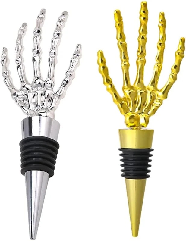Marke: BESTOYARD BESTOYARD Halloween Weinstopper 2 Stück aus Metall Legierung, Skeletthand — Wein und Festtafel