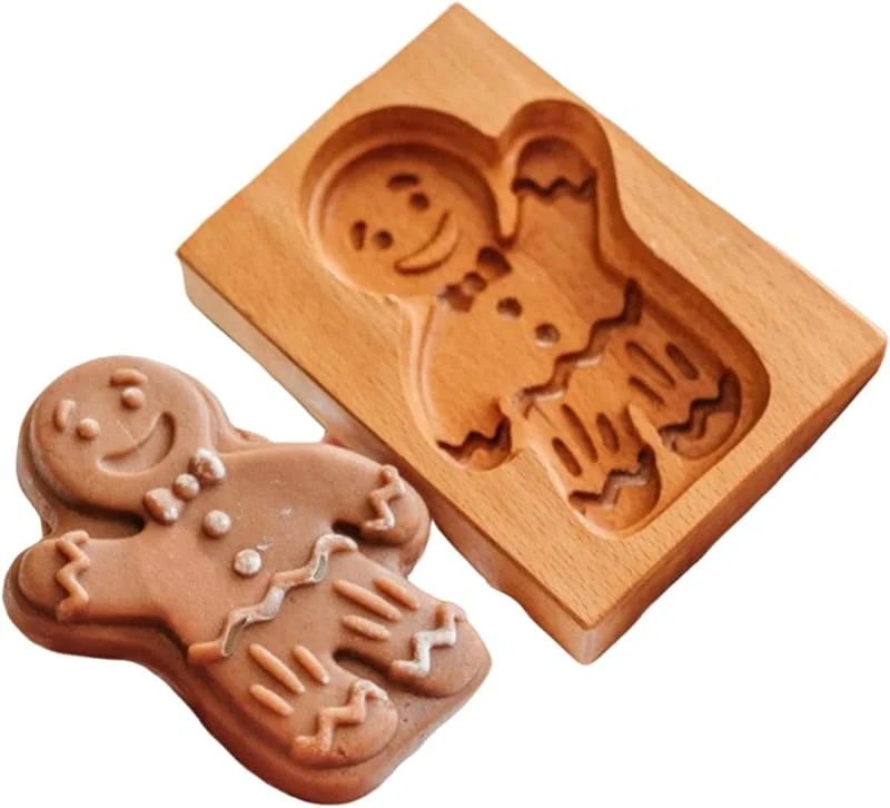 Marke: Muzrunq Keksformen aus Holz, 3D-Pressprägung, Lebkuchen-Backformen, Weihnachtsplätzchen-Backzubehör — Weihnachtskueche