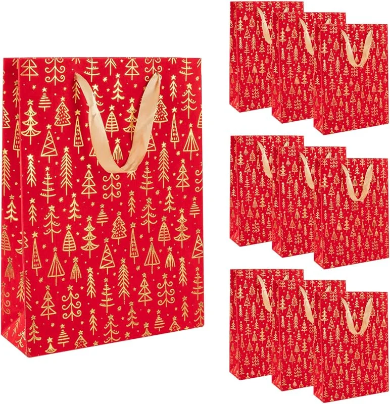 Besuche den Idena-Store Idena Geschenktüten Samt Weihnachtsbäume, 10 Stück, 25 x 35 x 9 cm — Geschenkverpackung