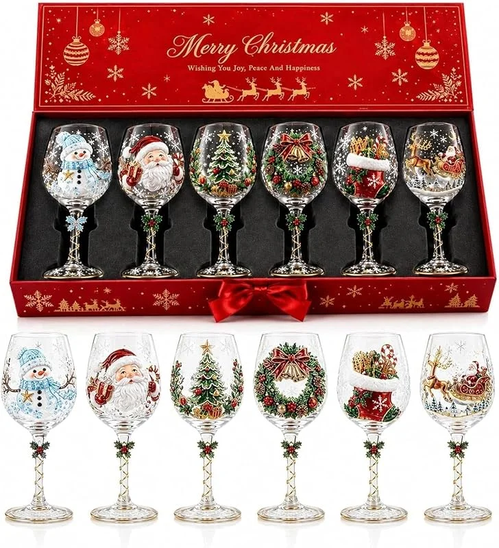 Marke: mzvoo 3d Weihnachtsgläser, weihnachtsgläser Christmas Weinglas-kollektion(6pcs) — Advent und Tisch