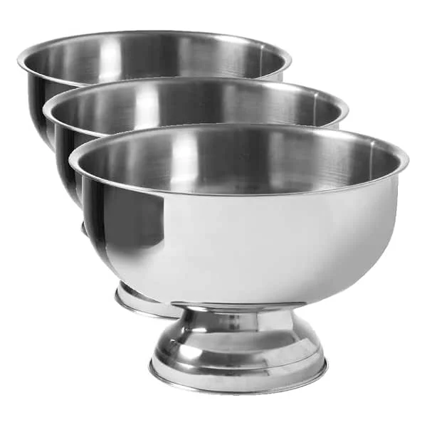 Besuche den HENDI-Store HENDI Champagnerkühler Economic, Weinkühler und Ständer, Sektkühler, 9, 5L, ø350x(H)230mm, Edelstahl (Packung mit 3) — Wein und Festtafel