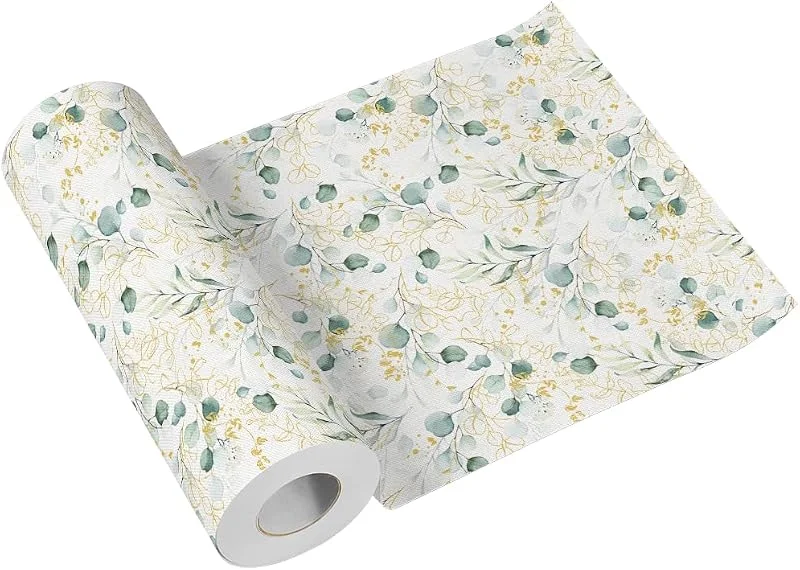 Besuche den PAW Decor Collection-Store PAW Stoffähnliche Tischläufer 40 cm x 24 m - Goldener Eukalyptus — Küche & Haushalt