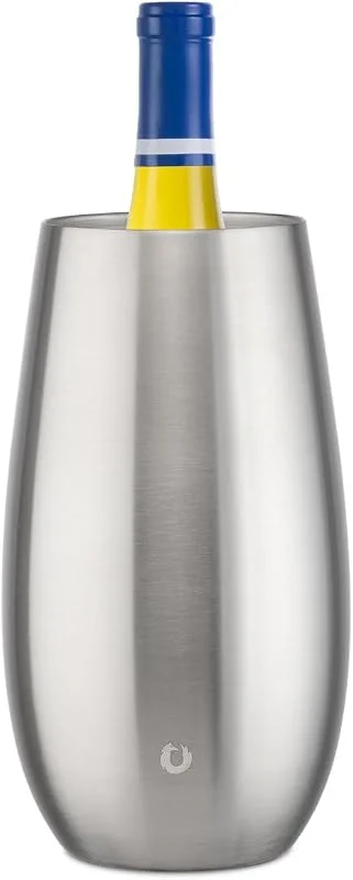 Marke: Snowfox SNOWFOX Premium vakuumisolierter dreifach wandiger Edelstahl-Weinkühler mit optimaler Passform, um Wein länger kalt zu halten, passend für die meisten Wein- und Champagnerflaschen, rutschfester — Wein und Festtafel