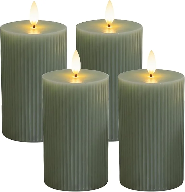 Besuche den Relaxdays-Store Relaxdays LED Kerzen, 4er Set, HxD: 13 x 7, 5 cm, Farbwahl — Advent und Tisch