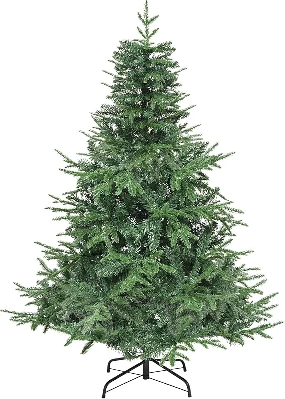 Besuche den YITAHOME-Store YITAHOME 152cm Premium Künstlicher Weihnachtsbaum, ca. 450 Spitzen PE Spritzguss & PVC, Naturgetreu Tannenbaum mit Metallständer & Klappsystem-Rahmen, Schnellaufbau für Zuhause Geschäfte, 152 x Φ75cm — Weihnachtsbeleuchtung