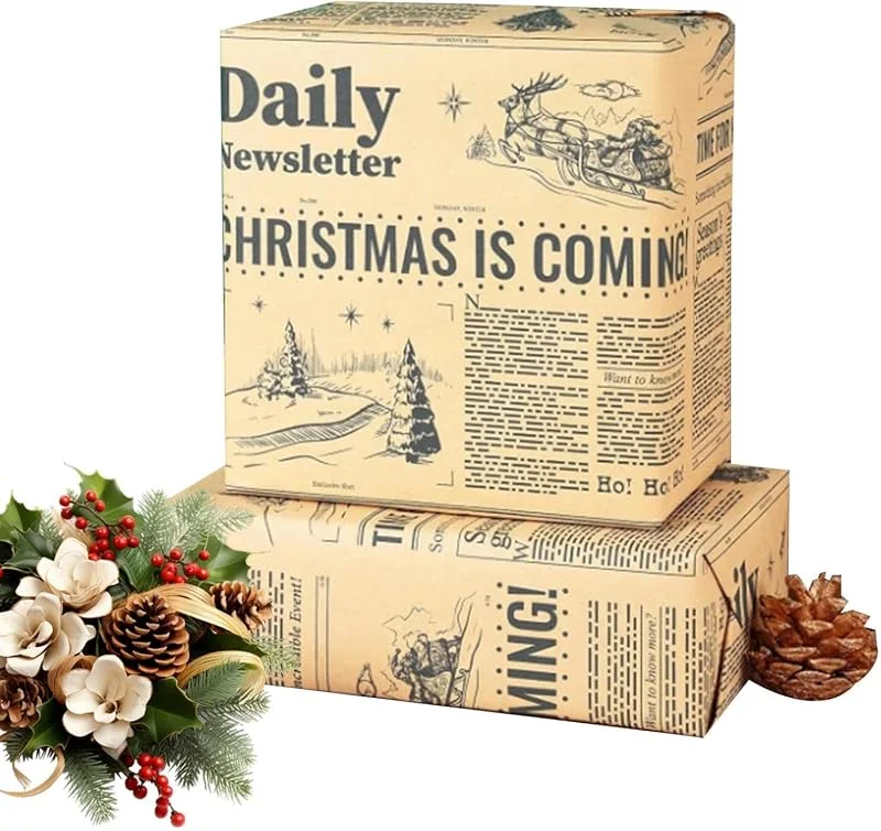 Marke: Generisch Weihnachts-Geschenkpapierrollen, Urlaub, Zeitung, Party, Goodie Packrolle — Geschenkverpackung