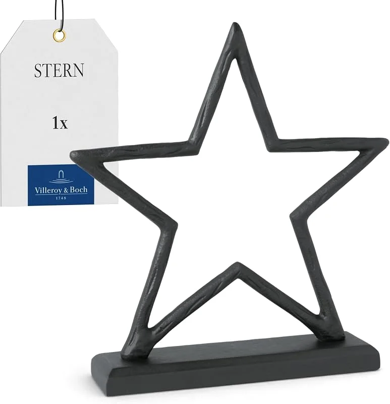 Villeroy & Boch - Christmas Chic Dekostern Schwarz, Weihnachtsdekoration Modern, Deko Weihnachten Elegant, Metall — Advent und Tisch