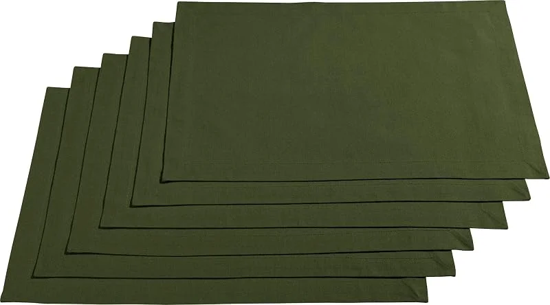 Besuche den REDBEST-Store REDBEST Tischset, Platzset, Untersetzer Uni 6er-Pack Seattle, 100% Baumwolle dunkelgrün Größe 30x45 cm - Robustes, glattes Gewebe, mit hochwertigem Kuvertsaum — Küche & Haushalt