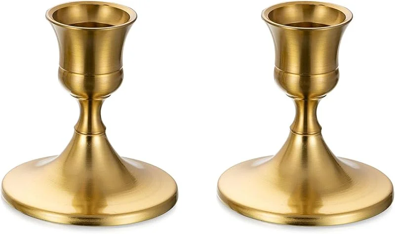 Besuche den Sziqiqi-Store Sziqiqi Kerzenständer Kerzenhalter Gold 2er Set - Dekorative Stabkerzenhalter Metall Kerzenleuchter für Stabkerzen für Hochzeit Wohnzimmer Deko, Stil 2 — Kerzenlicht Abendessen