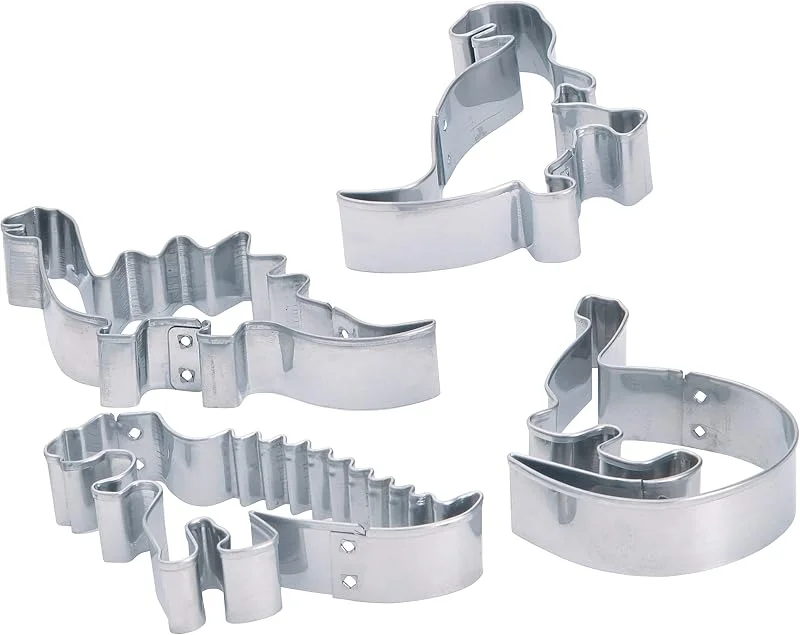 Besuche den KitchenCraft-Store KitchenCraft Let's Make Dinosaurier Ausstechformen, Edelstahl, Satz von 4, Silber — Weihnachtskueche