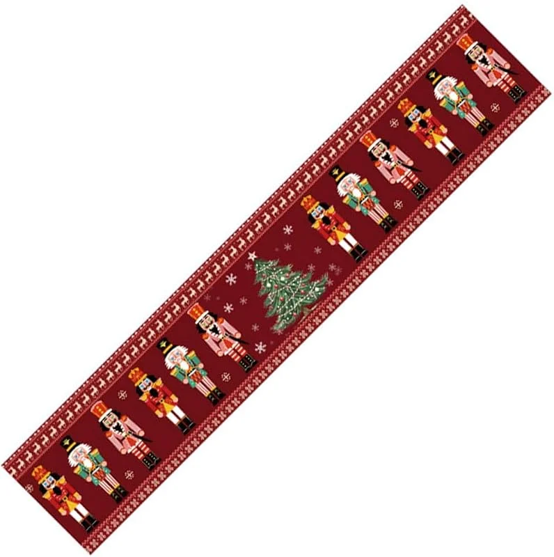 Marke: Ericetion Fröhliche Weihnachten! Tischläufer Nussknacker-Motiv, Rote Weihnachtstischdecke, Weihnachtstischdecken Für Partys, Weihnachtstischdekoration — Küche & Haushalt