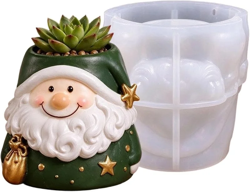 Marke: Jvjggag Weihnachtliche Silikon-Pflanzgefäßformen 3D Weihnachts-Blumentopf — Weihnachtskueche