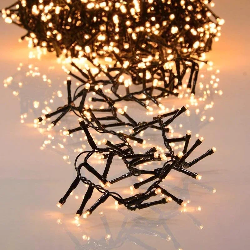 Marke: INtrenDU LED-Lichterkette cluster extra warmweiß 16m für den Innen- und Außenbereich (800LED) — Weihnachtsbeleuchtung