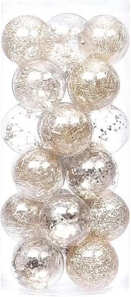 Marke: xiao 30PCS 7CM Weihnachtskugeln, Weihnachtsbaum Dekorationen Weihnachts hängende Ornamente kleine zerstörungsfeste Kugeln für Heim Festgeschenke Weihnachtsdekorationen (Champagner)