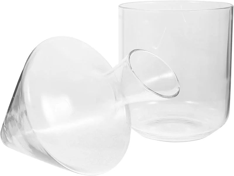 Marke: BESTOYARD BESTOYARD Transparenter Weindekanter und Spezieller Form mit Schräger Öffnung aus Glas Elegantes Design für Verbessertes Trinkerlebnis als Riegel und Tischdekor — Wein und Festtafel