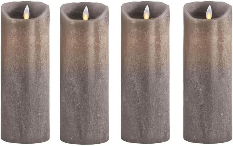 sompex LED Kerzen mit Timerfunktion und flackernder Flamme, taupe ⌀ 8cm, Höhe 23cm, Adventskranz 4er Sets, Weihnachtsdeko, LED Deko (4er Set) — Advent und Tisch