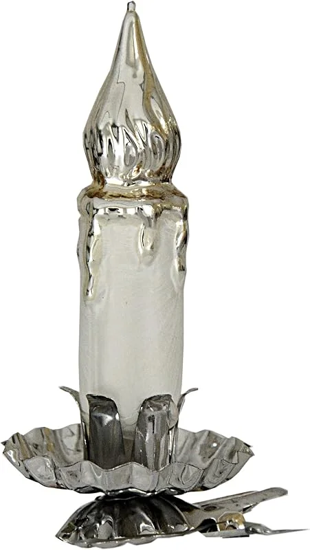Marke: Jingle Bells Lauscha Christbaumschmuck- Kerze- 3er Set eisweiß, Silber — Weihnachtsdeko
