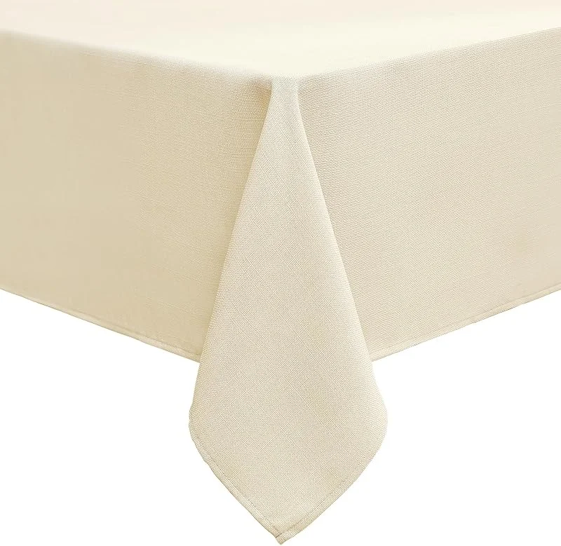 Besuche den smiry-Store Smiry Leinenoptik Tischdecke Eckig 140 x 100 cm Beige — Küche & Haushalt