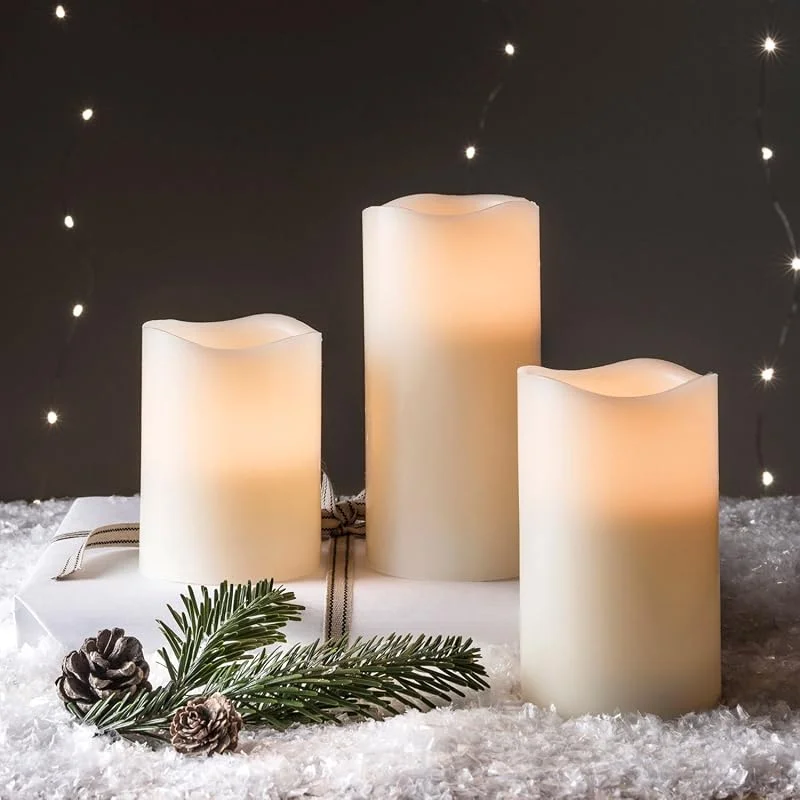 Besuche den Lights4fun-Store Lights4fun 6er Set LED Echtwachskerzen Timerfunktion LED Kerzen flackernde Flamme Klassisch batteriebetrieben Deko Wohnzimmer Stumpenkerzen elektrisch [Energieklasse A++] — Weihnachtsbeleuchtung