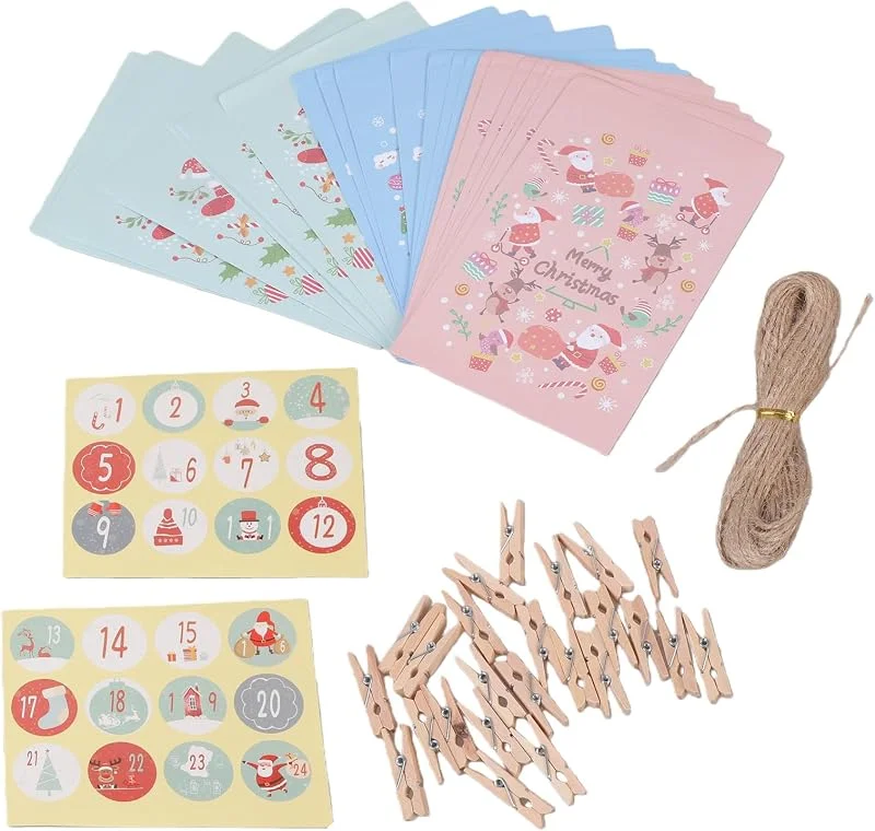 Marke: Wiffe Weihnachtliche Geschenktüten, Design mit Schneemann, Rentier, 24 Stück — Geschenkverpackung