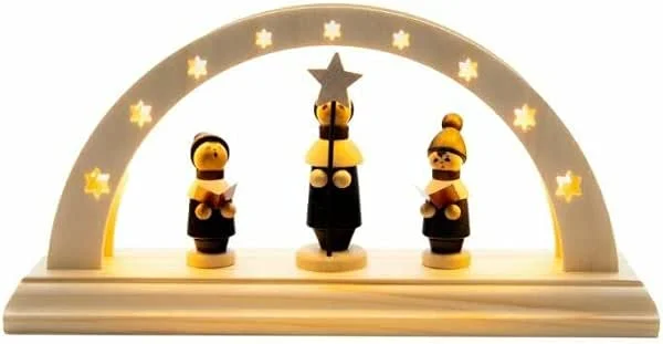 Besuche den Rudolphs Schatzkiste-Store Rudolphs Schatzkiste Schwibbogen Kurrendefiguren mit LED Beleuchtung BxHxT 24x12x6cm NEU Lichterbogen Fensterbogen Spitzbogen Erzgebirge Weihnachten Bergbau Bergmann Licht Holz Dekoration Beleuchtung — Weihnachtsdeko