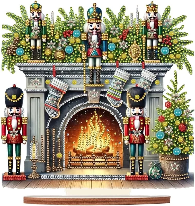 Marke: Generisch Generisch Diamond Painting Weihnachten Tischdeko - Holz 5D Diamant Winter Stehend Kunst Set für Anfänger - Hausgeschenk Deko-Kaminstrümpfe — Advent und Tisch