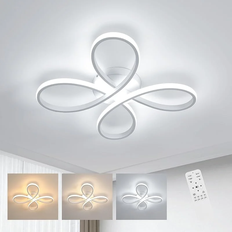 Besuche den Comely-Store Comely Weiß 40W 4500LM Deckenlampe LED Dimmbar mit Fernbedienung 3000-6500K — Kerzenlicht Abendessen